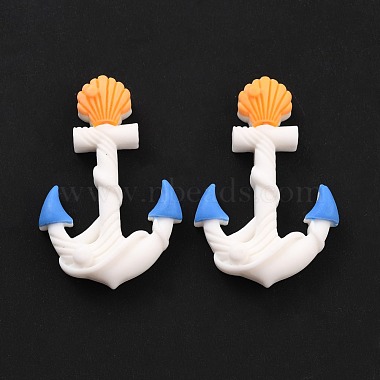 White Anchor & Helm Resin Cabochons