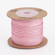 Nylon Cords, String Threads Cords, Round, Pink, 1.5mm, about 27.34 yards(25m)/roll(OCOR-L035-G16)