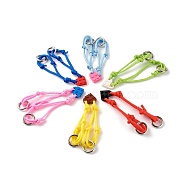 Polyester & Spandex Cord Bracelet Sets, with Resin Building Blocks Charms, Rectangle, Mixed Color, 12-5/8~13.54 inch(32.2~34.4cm), 2Pcs/set(BJEW-JB06367)