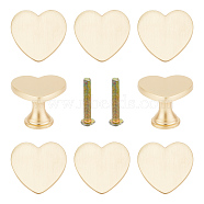 Alloy Drawer Knob, with  Screw, Cabinet Pulls Handles for Drawer Accessories, Heart, Gold, 32x34x25mm, Hole: 3.8mm(FIND-WH0152-321)