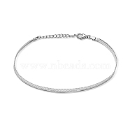 S925 Sterling Silver Snake Bone Chain Bracelet Fashion Vintage Daily, Silver, 6-3/4 inch(17cm)(EP3148-2)