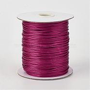Eco-Friendly Korean Waxed Polyester Cord, Medium Violet Red, 2mm, about 90yards/roll(80m/roll)(YC-P002-2mm-1109)