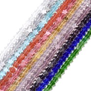 Cat Eye Beads Strands, Star, Mixed Color, 7.5x8x3mm, Hole: 0.9mm, about 53~54Pcs/strand, 14.57~14.76 inch(37~37.5cm)(CE-C006-06C)