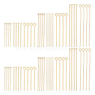 304 Stainless Steel Head Pins & Eye Pins & Ball Head Pins, Golden, 74x72x17mm, 240pcs/box(STAS-UN0002-55G)