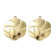 Ion Plating(IP) 304 Stainless Steel Pendants, Real 18K Gold Plated, Flat Round, 27x23x1mm, Hole: 1.8mm(STAS-C090-10F-G)