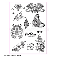 Clear Silicone Stamps, for DIY Scrapbooking, Photo Album Decorative, Cards Making, Butterfly, Clear, 210x150mm(PW-WG63113-01)