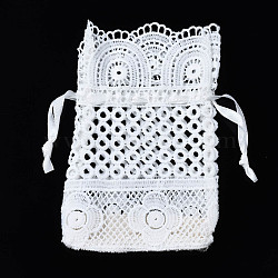 Cotton & Milk Fiber Drawstring Gift Bags, for Jewelry & Baby Showers Packaging Wedding Favor Bag, Creamy White, 15~16x10~11x0.3cm(OP-Q053-005)