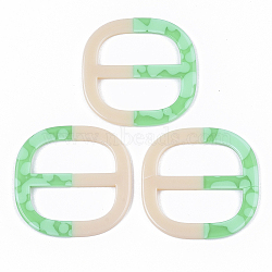 Acrylic Slide Buckles, Webbing Belts Buckles, Clothing Decorations, Two Tone, Square, Medium Spring Green, 55.5x55.5x3.5mm(OACR-T020-032C)