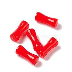 Opaque Acrylic Beads, Bamboo Stick, Red, 12.5x5.2mm, Hole: 1.2mm(OACR-C009-09A)