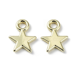 Rack Plating Alloy Charms, Star, Golden, 11.5x9x1.5mm, Hole: 2mm(PALLOY-Q458-01G)