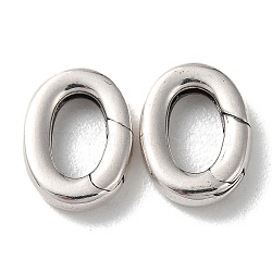 925 Thailand Sterling Silver Spring Gate Rings, Oval, Antique Silver, 10.5x7.5x2mm(STER-D003-41P)