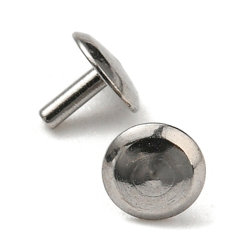 304 Stainless Steel Stud Rivet Findings, Round, Stainless Steel Color, 4x3.7mm