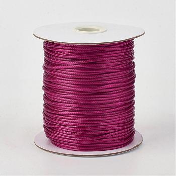 Eco-Friendly Korean Waxed Polyester Cord, Medium Violet Red, 2mm, about 90yards/roll(80m/roll)