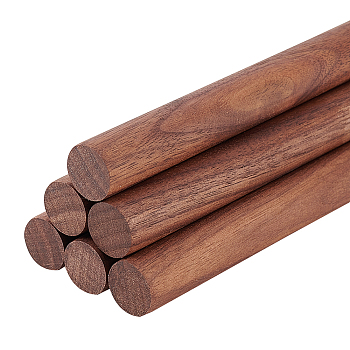 Walnut Wood Sticks, Round Dowel Rod, for Braiding Tapestry, Column, Coconut Brown, 15.1x1.8cm