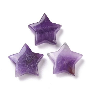 Natural Amethyst Beads, No Hole, Star, 24x25x8mm