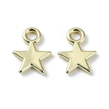 Rack Plating Alloy Charms, Star, Golden, 11.5x9x1.5mm, Hole: 2mm