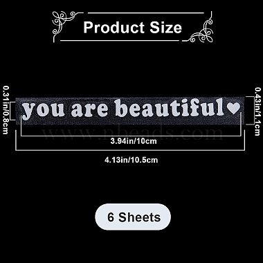 PVC You Are Beautiful Self Adhesive Car Stickers(STIC-WH0013-10A)-2