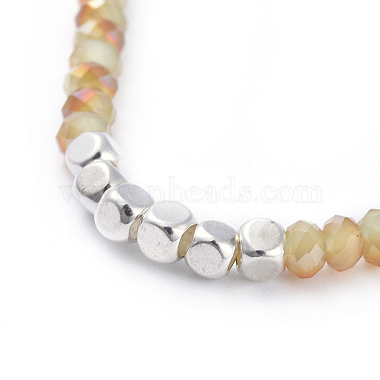 Bracelets extensibles avec perles en verre électrolytique(BJEW-JB04404)-3
