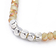 Bracelets extensibles avec perles en verre électrolytique(BJEW-JB04404)-3