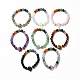 Moon and Star Natural & Synthetic Mixed Gemstone Beaded Stretch Bracelet for Women(G-G997-B)-1