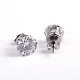 Flat Round 304 Stainless Steel Cubic Zirconia Stud Earrings(X-EJEW-H306-38-5mm)-1
