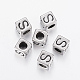 304 Stainless Steel Large Hole Letter European Beads(STAS-H428-01AS-S)-1