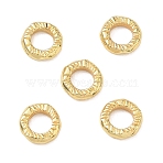 Brass Textured Linking Rings, Rack Plating, Long-Lasting Plated, Lead Free & Cadmium Free, Ring Shape, Real 18K Gold Plated, 8x2mm, Inner Diameter: 4mm(KK-D289-32G)