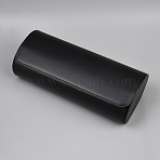 3-Slot PU Imitation Leather Watch Roll Travel Cases, Multifunctional Storage Organizer, Rectangle, Black, 25x10.7x7.6cm(AJEW-WH0817-010)