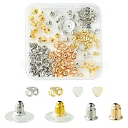 142Pcs 8 Style Brass & Silicone Earring Nuts, Friction & Bullet & Clutch Earring Backs, Platinum & Golden, 5~11x4~11x2.5~7mm(KK-YW0001-44)