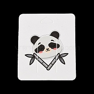 Rectangle Paper Hair Clip Display Cards, Panda Print Jewelry Display Card for Hair Clip, Black, 9.5x7x0.03cm, Hole: 16x8mm(AJEW-A051-01)