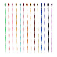 Yilisi 95Pcs 19 Colors Iron Ball Chains with Connectors, Soldered, for Ball Chain Hang Tag Making, Mixed Color, 145~155x2~2.4mm, Head: 9x3.5x3.5mm, 5pcs/color(CH-YS0001-01)