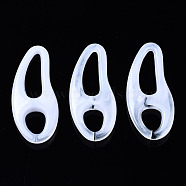 Transparent Acrylic Links Connectors, Two-Tone, Twist Teardrop, Clear, 54x23x7mm, about 145pcs/500g(OACR-N008-51)