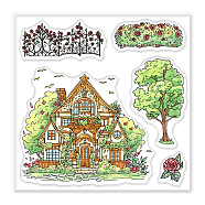 PVC Sakura Stamp, for DIY Scrapbooking, House, 100x100mm(DIY-WH0486-064)