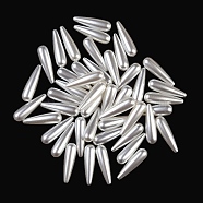 ABS Plastic Imitation Shell Pearl Beads, Teardrop, Seashell Color, 29.5x8.5x8.5mm, Hole: 1.5mm(X-KY-S171-18G)