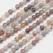 Round Natural Botswana Agate Bead Strands, 4mm, Hole: 1mm, about 99pcs/strand, 15.5 inch(X-G-I166-02-4mm)
