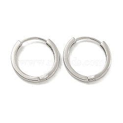 Brass Hoop Earrings, Round, Real Platinum Plated, 16x2mm(EJEW-L211-006P)