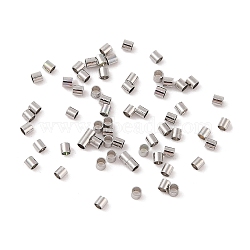 Column Brass Beads, Long-Lasting Plated, Platinum, 1.5x1.5mm, Hole: 1.2mm(KK-G509-01A-P)