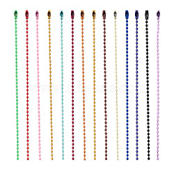 Yilisi 95Pcs 19 Colors Iron Ball Chains with Connectors, Soldered, for Ball Chain Hang Tag Making, Mixed Color, 145~155x2~2.4mm, Head: 9x3.5x3.5mm, 5pcs/color(CH-YS0001-01)