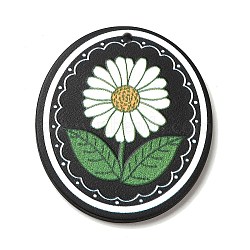 Acrylic Pendants, 3D Printed, for DIY Earring Necklace Making, Flower, White, 42.5x37x2.5mm, Hole: 2mm(MACR-M034-02C)
