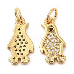 Brass Micro Pave Cubic Zirconia Pendants, Flat Round with Sun, Real 18K Gold Plated, 14x8x2mm, Hole: 3.4mm(KK-P236-09G)