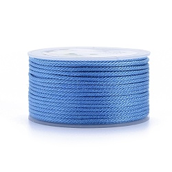 Polyester Braided Cords, for Jewelry Making Beading Crafting, Cornflower Blue, 2mm, about 21.87 yards(20m)/roll(OCOR-I006-A01-21)