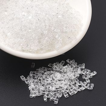 MIYUKI Half TILA Beads, Japanese Seed Beads, 2 Hole, (HTL131) Crystal, 5x2.3x1.9mm, Hole: 0.8mm, about 12500pcs/500g