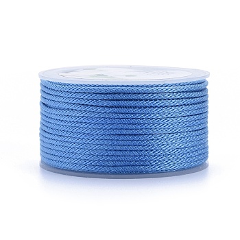 Polyester Braided Cords, for Jewelry Making Beading Crafting, Cornflower Blue, 2mm, about 21.87 yards(20m)/roll