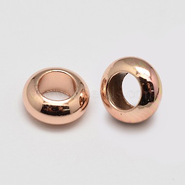Brass Flat Round Spacer Beads(X-KK-M085-10RG-NR)-2