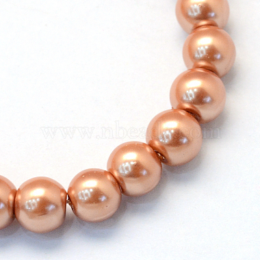 Baking Painted Pearlized Glass Pearl Round Bead Strands(HY-Q330-8mm-50)-2