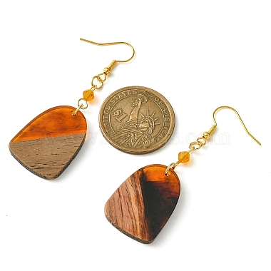 Resin & Walnut Wood Arch Dangle Earrings(EJEW-JE05506-03)-2
