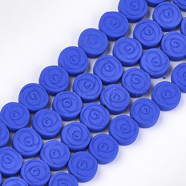 8mm Blue Flat Round Non-magnetic Hematite Beads