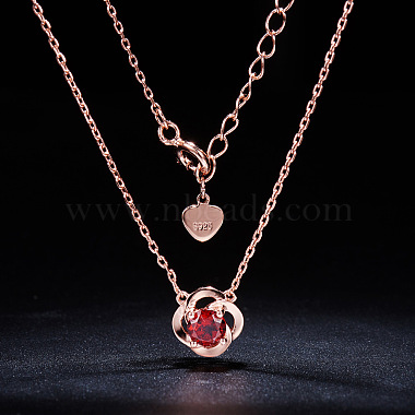 SHEGRACE Flower Glamourous Real Rose Gold Plated 925 Sterling Silver Pendant Necklaces(JN450A)-3