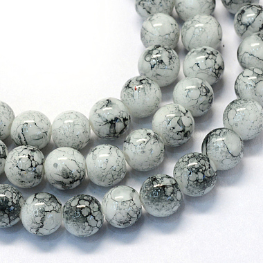 9mm Snow Round Glass Beads