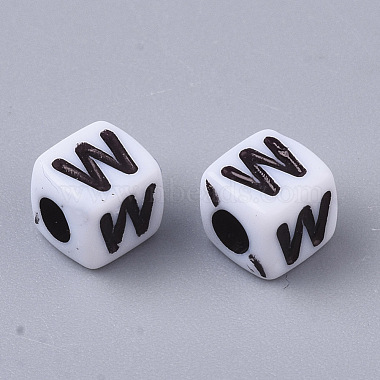 White Opaque Acrylic Beads(MACR-R869-02W)-2